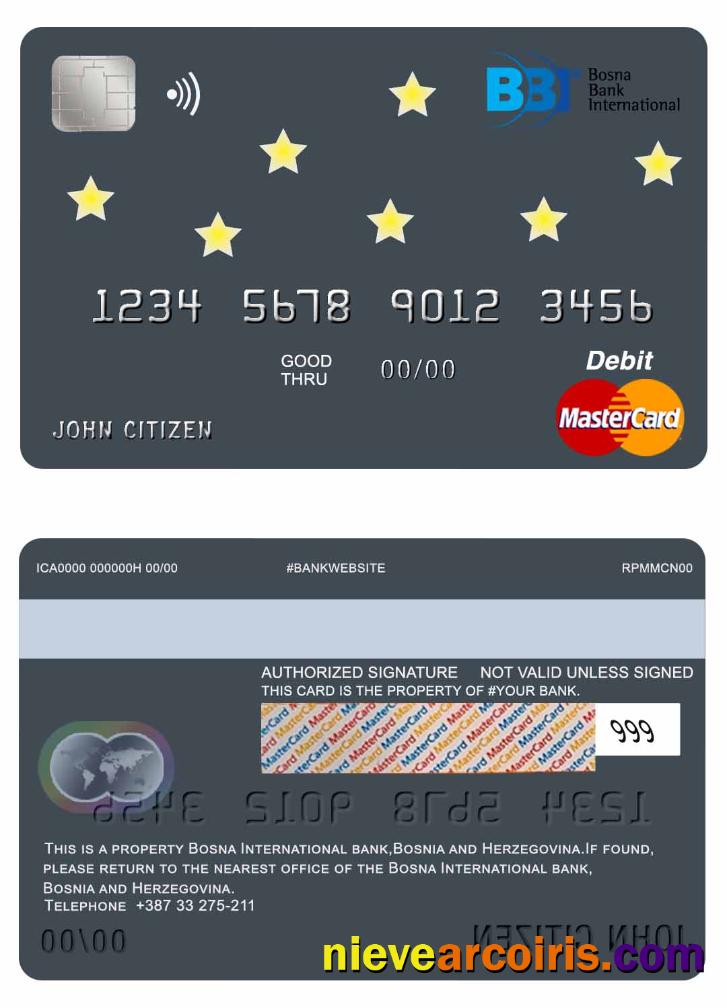 Bosnia and Herzegovina Bosna International Bank mastercard